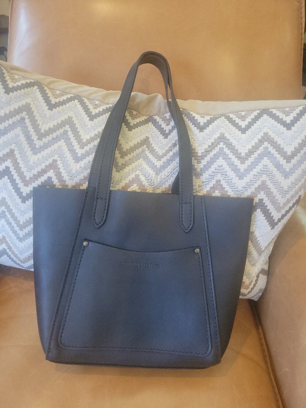 Black Portland Leather Company Juliette Tote Bag Purse